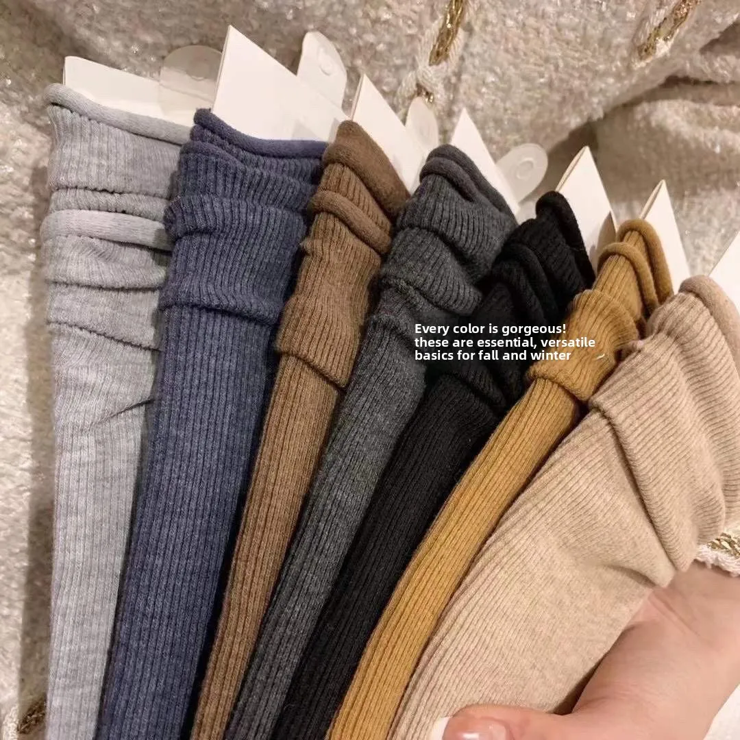 7 Pairs of Women's Socks High Elasticity Rolled Edge Socks Versatile Comfortable Warm Home Socks Autumn/Winter Pure Cotton