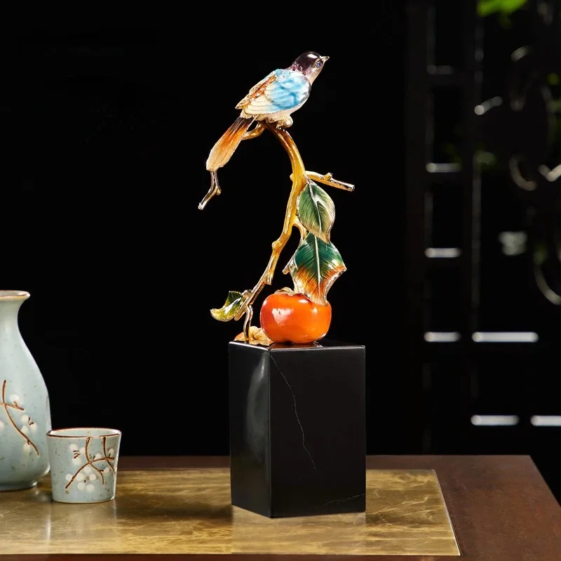 Persimmon All the Best Persimmon Decoration Enamel High-End New Chinese Style Ornament Wine Cabinet Decoration