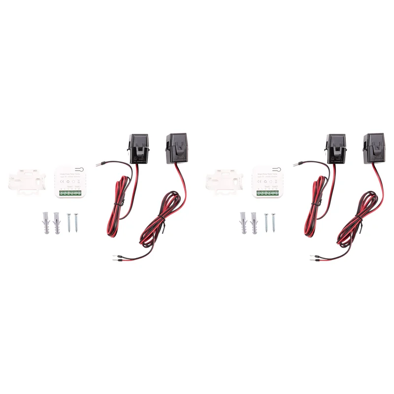 

ELECT-2X Tuya Smart Life Wi-Fi счетчик энергии 80A с зажимом CT, монитор энергопотребления, статистика электроэнергии, 2 карата