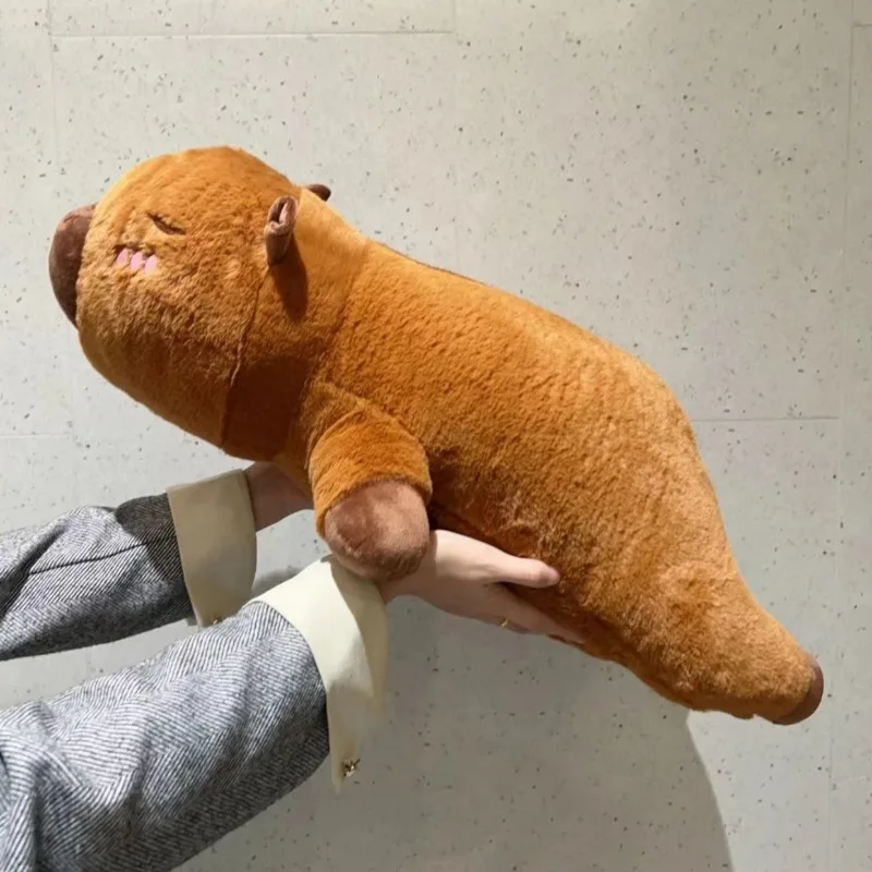 Kawaii Capybara Knuffel Gevuld Capibara Pluizige Pop Lange Slaap Zacht Kussen Sofa Kussen Dutje Slapen Speelgoed voor School Xmas