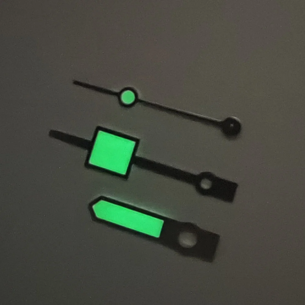 New Modified Watch Hands Geometric Square Green Luminous Needle Men's Watch Accessories for NH35/NH36/4R/7S Movement