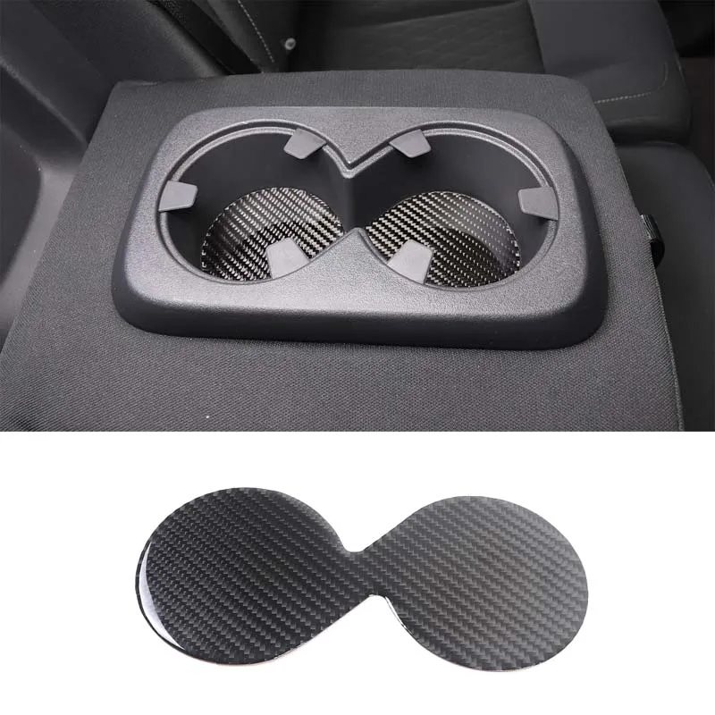 

For Nissan Titan 2016-2023 Soft Carbon Fiber Car Styling Car Back Row Cup Holder Slot Pad Car Interior Protection Accessories