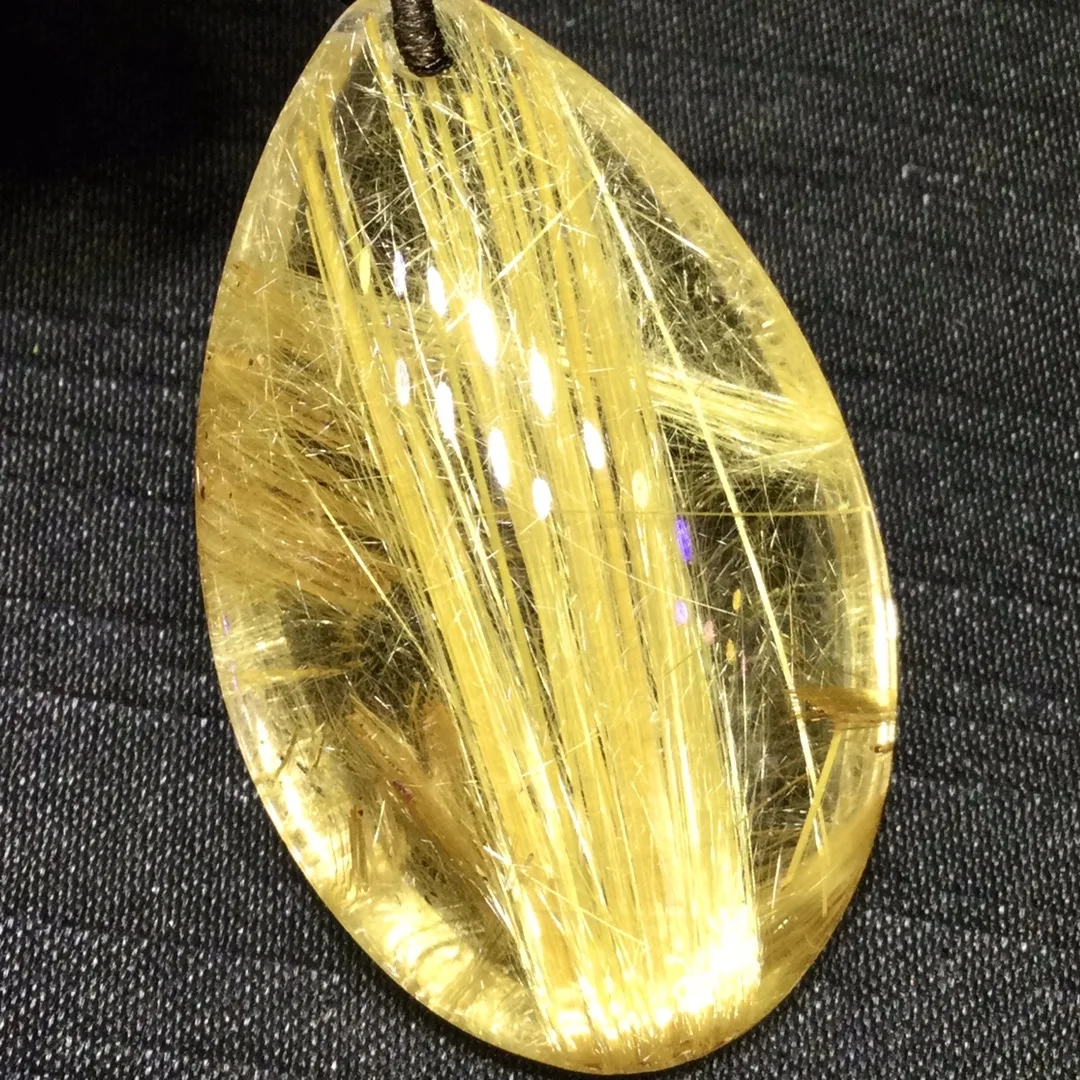 

Натуральный золотистый рутиловый кварцевый кулон, украшение из рутилового кварца, 41*25*23 мм, для мужчин и женщин, Бразилия, AAAAAAA