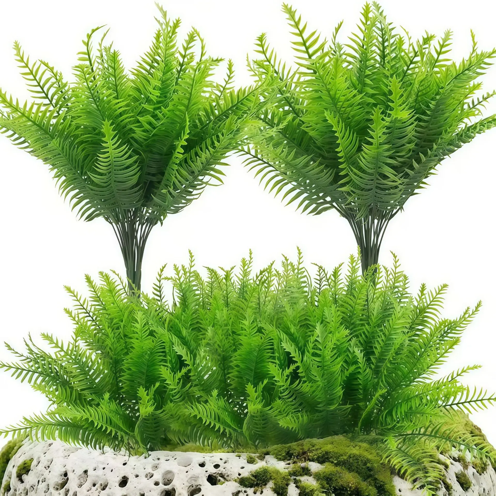 2/4/6/8/10Pcs Green Artificial Plant Bunch 38CM Fake Plant Bouquet for Home Decor Garden Wedding Decoration Outdoor Potted Plant