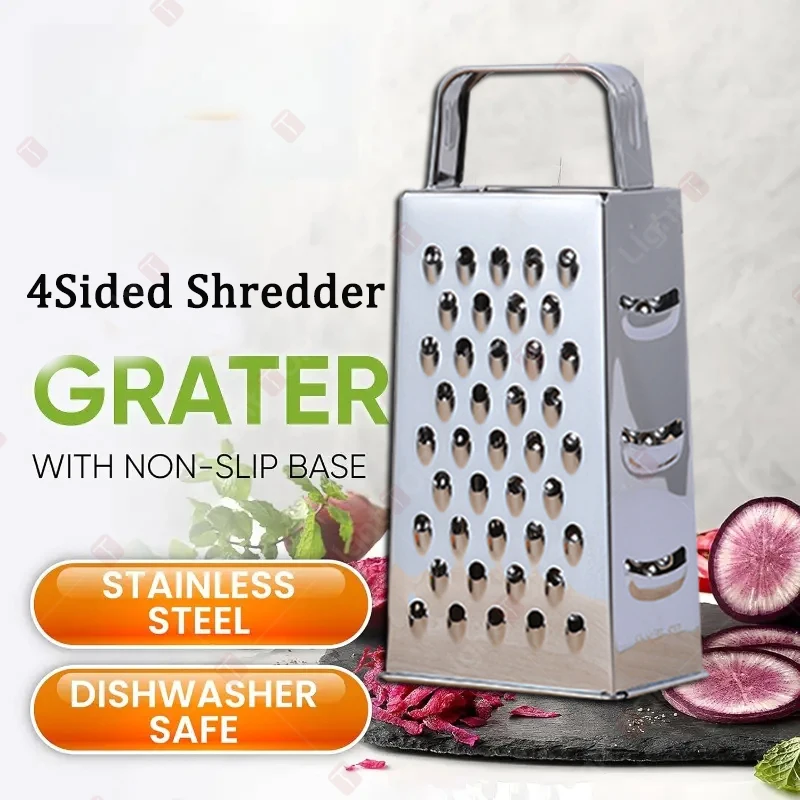 Multifunctional Vegetables Shredder 4 sided Stainless Steel Box Grater Slicer Manual Cheese Potato Graters Kitchen Accessories