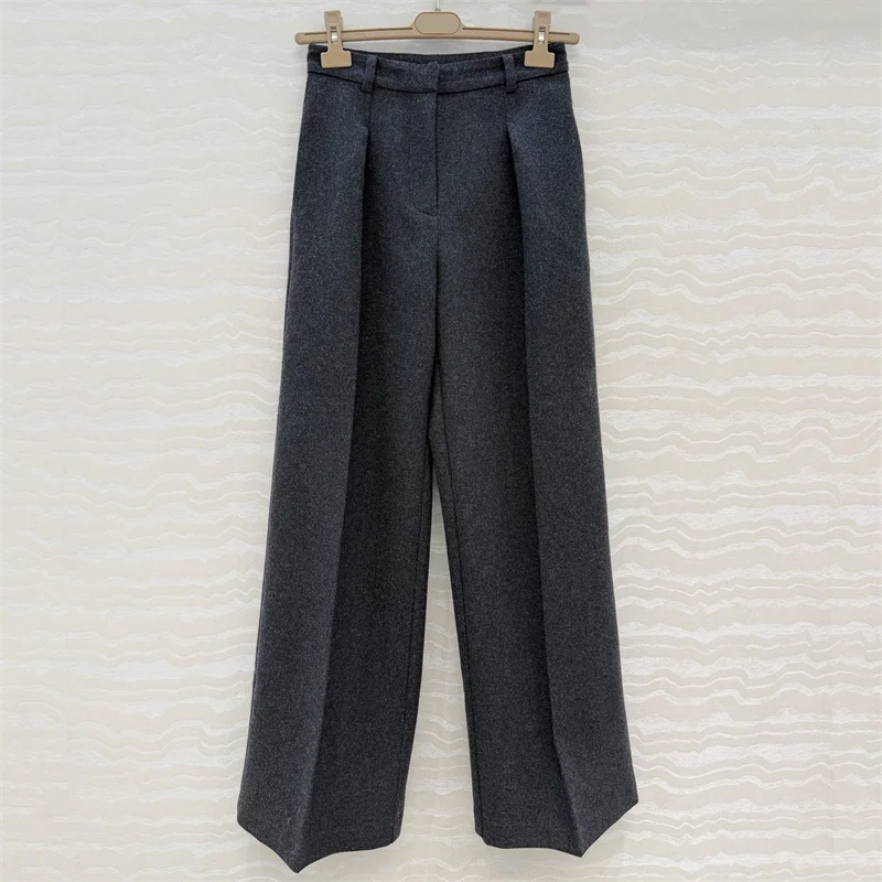 

Women's pants New high waisted slim fit straight leg pants for spring 2026 Wool blend women's suit pants office casual pants y2k
