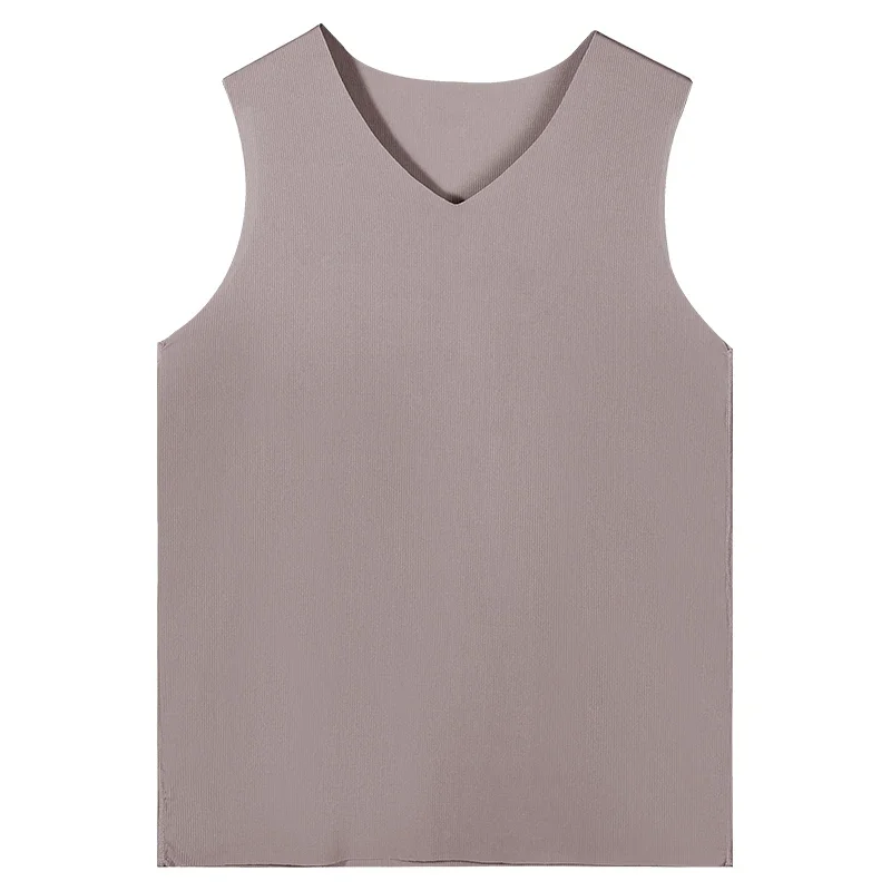 Ice silk seamless vest men's summer thin wear solid color sports vest bottoming quick-drying fitness hurdle undershirt