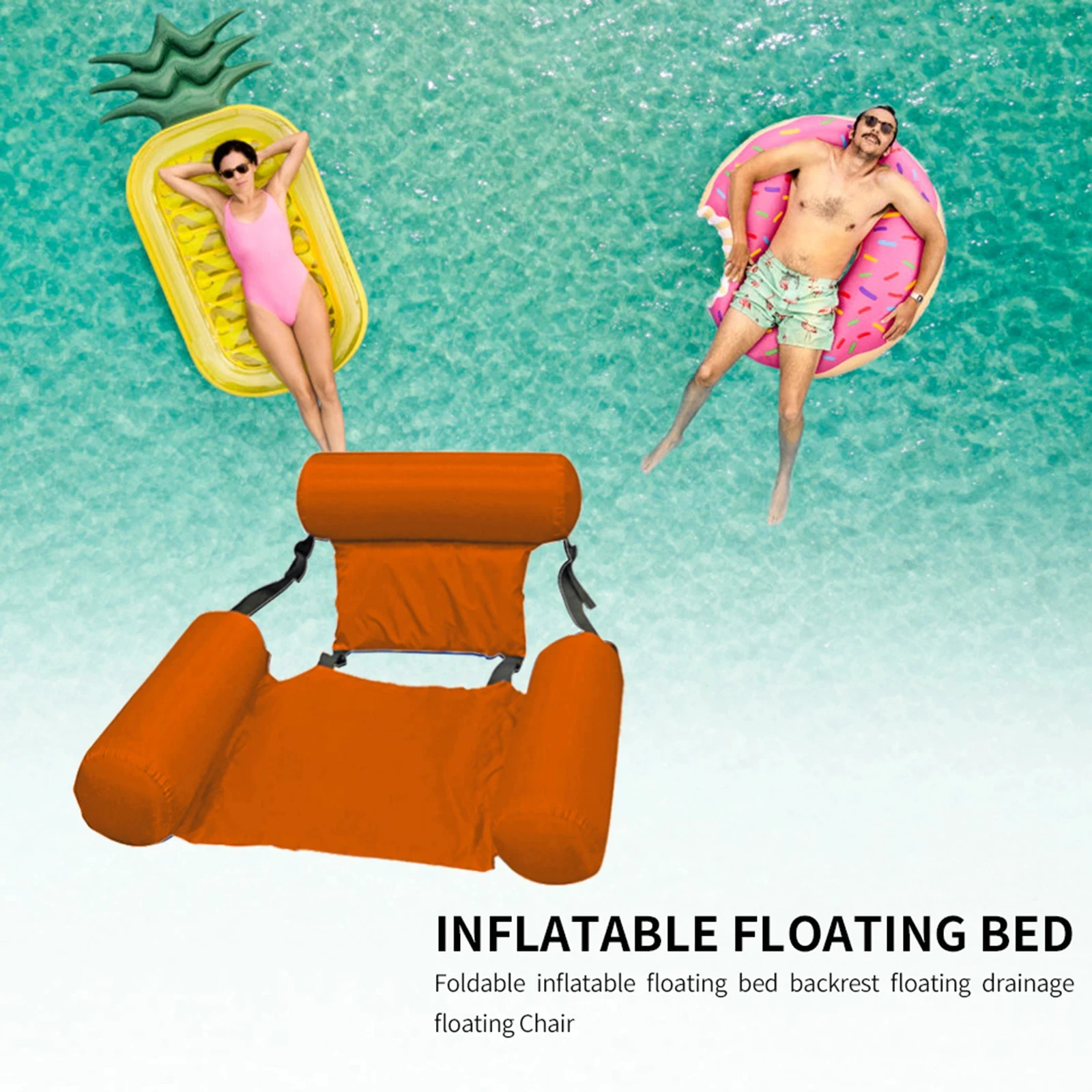 Water Hammock Swimming Pools Inflatable Air Mattress Summer Beach Lounger Back Floating Chairs Sleeping Beds