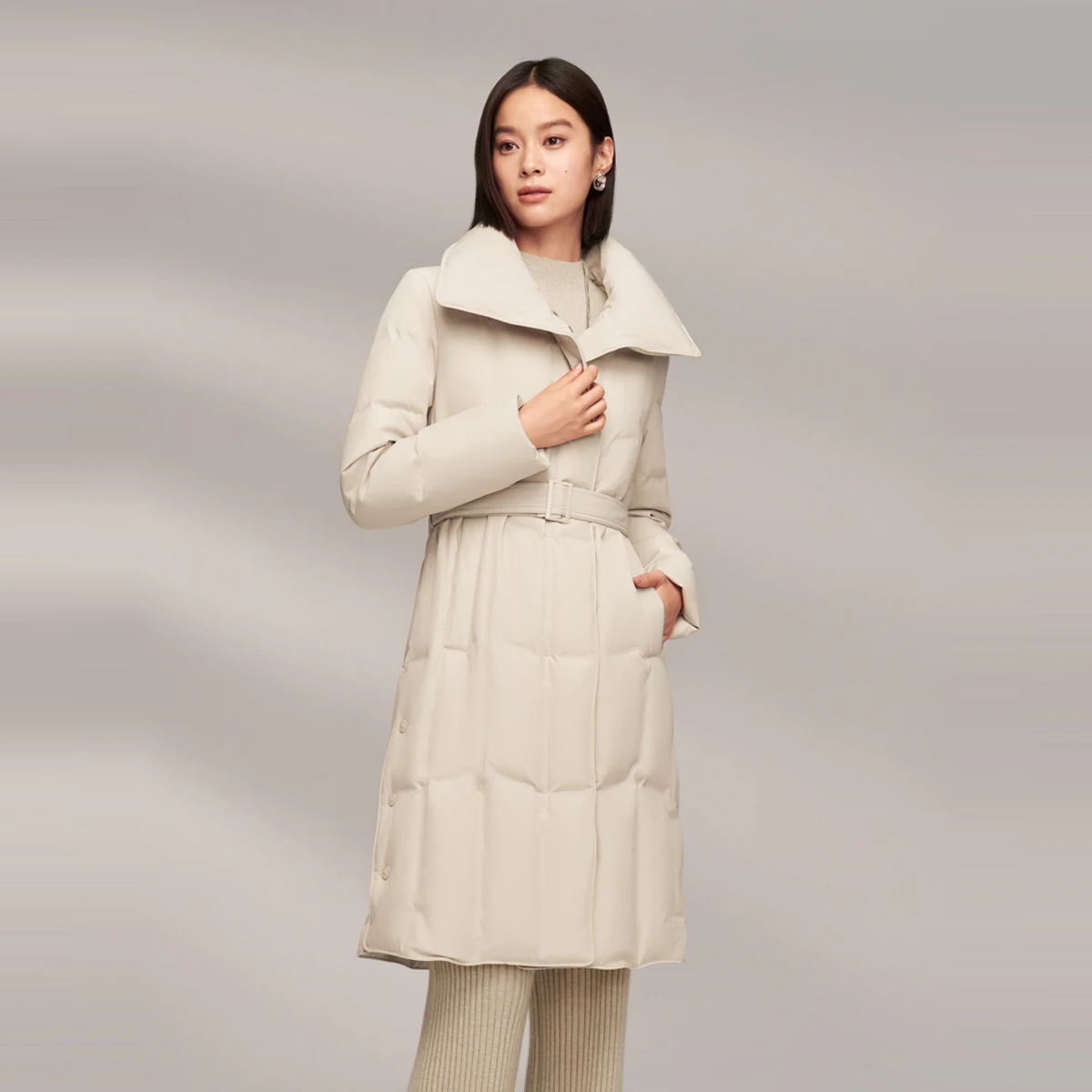 

BOSIDENG Новый 90% пуховик для женщин, теплая зимняя куртка, длинная офисная женская ветрозащитная зимняя куртка с широким лацканом