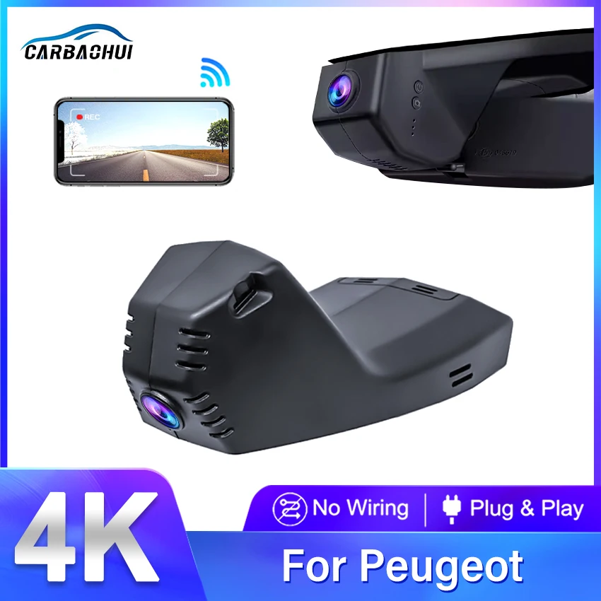 

New Product! 4K 2160P Plug and play Car DVR Wifi Video Recorder UHD Dash Cam Camera For Peugeot 508 2nd Gen 2022 2021 2020 2019