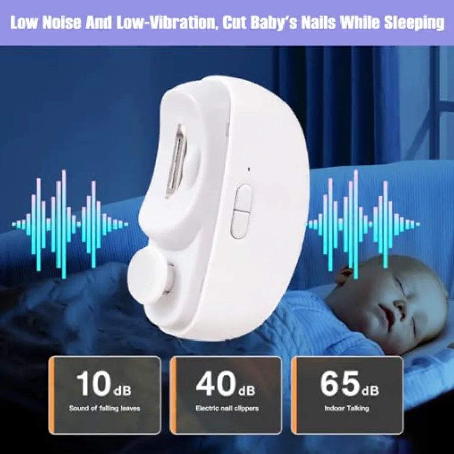 2 in 1 Electric Nail Clipper with Automatic Polishing and Light for Baby Adults Seniors USB Rechargeable Nail Trimmer with Dual