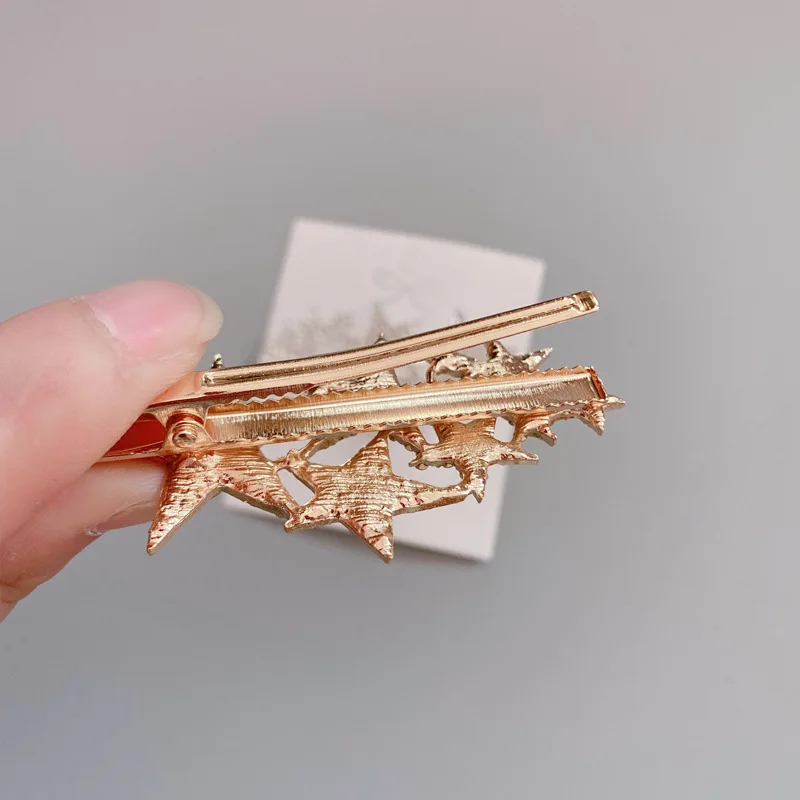 Women Shiny Stars Rhinestone Hairpins Crystal Hair Clips Barrette Slide Grips Bangs Clip Sweet Headwear Korean Hair Accessories