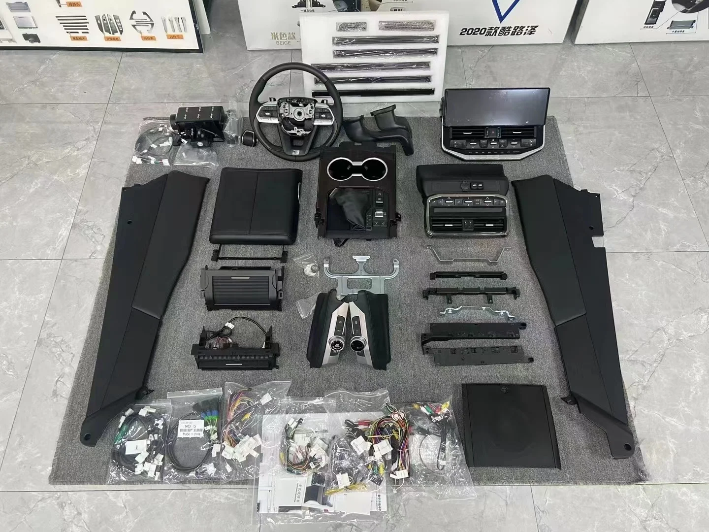Maictop Car Interior Kit Featuring ABS Plastic Material Luxury Interior Upgrade Kits for Land Cruiser LC200 to LC300