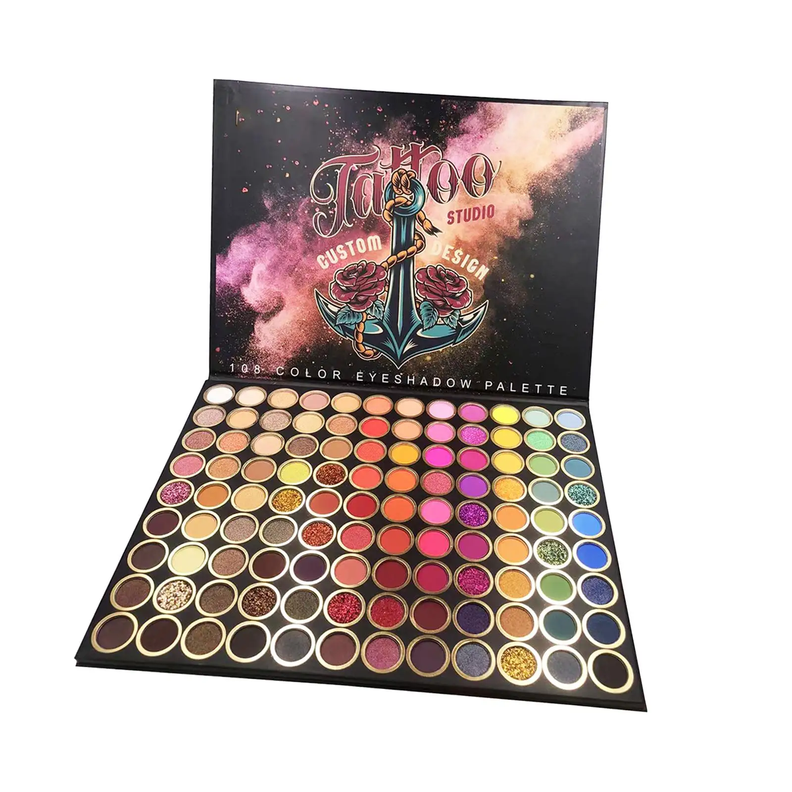 Paleta de sombras de ojos altamente pigmentadas, 108 colores, cosmética nacarada para principiantes, profesionales, mujeres y niñas, fiesta