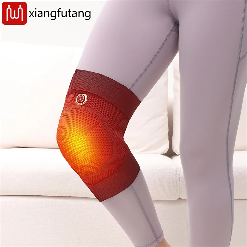 

1 Rechargeable Heated Knee Massager Adjustable Fully Heated Knee Pad With Heating Mode And Adjustable Vibration