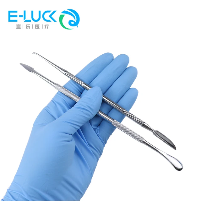 1 szt. Szpatułka dentystyczna nóż do mieszania wosek ze stali nierdzewnej podwójna końcówka łyżka kompozytowa rzeźbienie dentysta przyrząd do napełniania