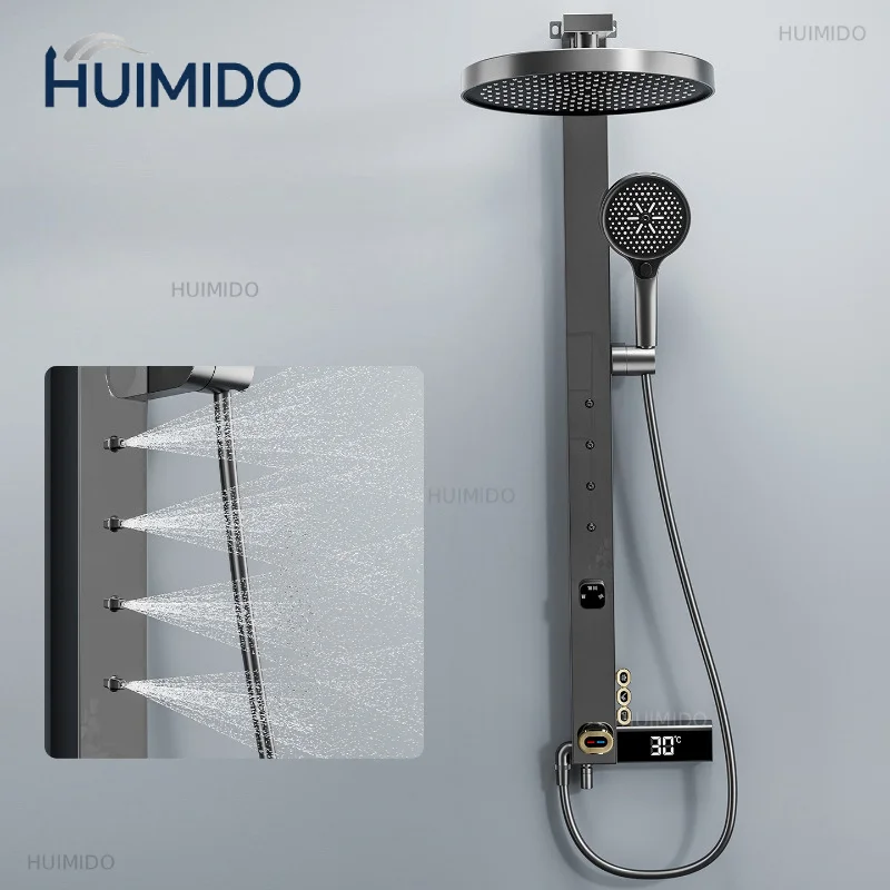Intelligent Constant Temperature Shower Trim System Multifunctional Digital Display Shower Head Durable Bathroom Fixture