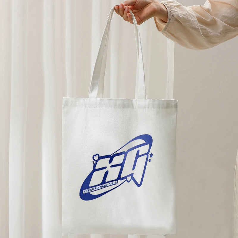 

K-Pop Xg Grils Fashion Handbag for Women Back to School Canvas Tote Bags Shopper Bags for Gifts Summer Travel Foldable Beach Bag