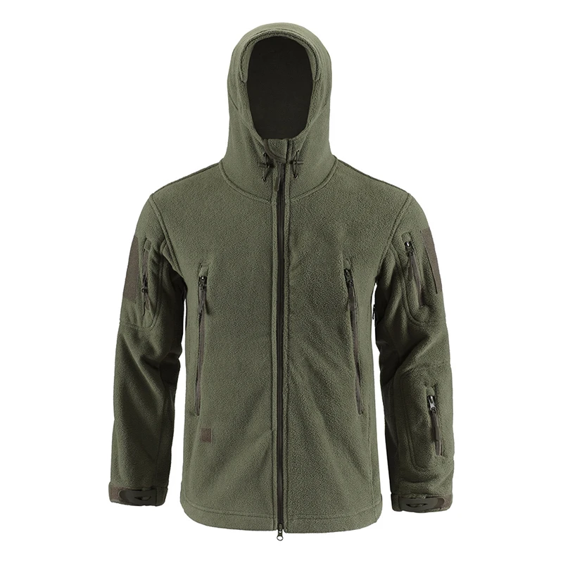 Winter Men’s Polar Fleece Warm Jackets Men Softshell Camo Army Tactical Hooded Coats Outdoor Men Hiking Windbreaker Jackets