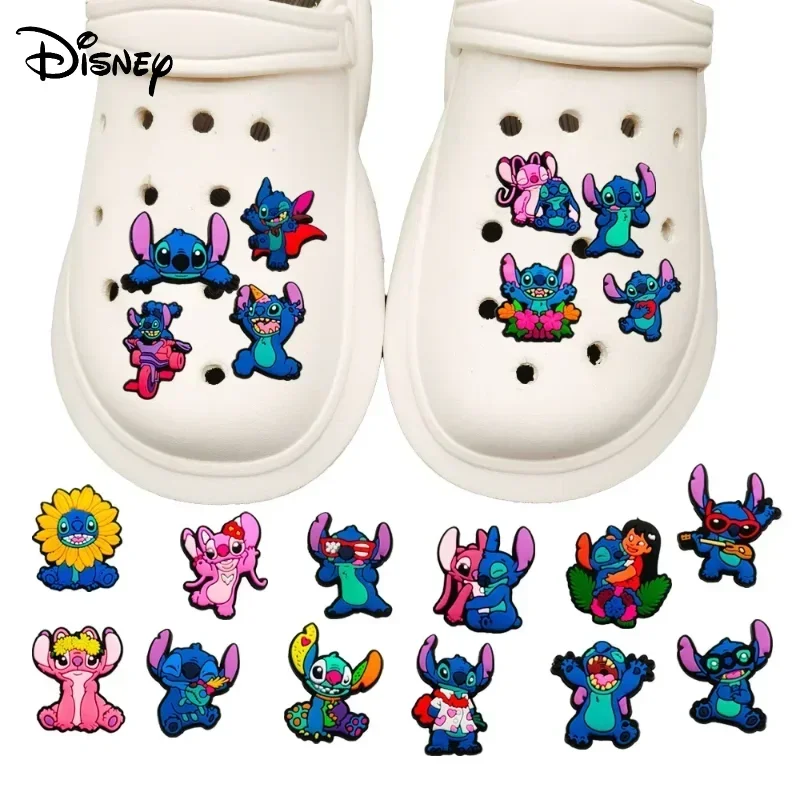 Disney Shoes Animation Accessories Stitch Crocs Decorative Buckle DIY Backpack Straw Slippers Decorative Stickers 1-20pcs