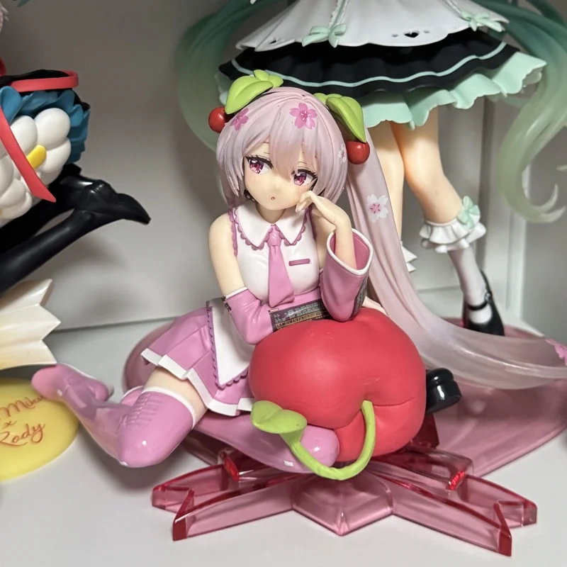 Original Taito Hatsune Miku Desktop Cute Sakura Hatsune Miku Sakura Future Cherry Pillow Scenic  Birthday Gift Figure Model Toy view 2