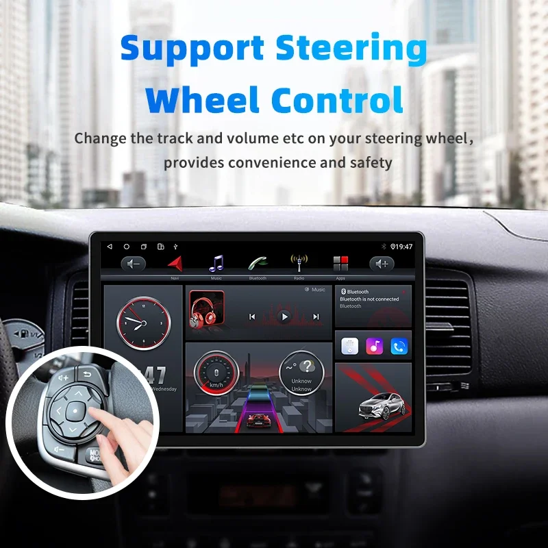 Universal 1 Din 8 + 128G 13 polegadas Tela Sensível Ao Toque Multimídia Carro Android Dvd Player Unidade Principal Android Rádio Carros