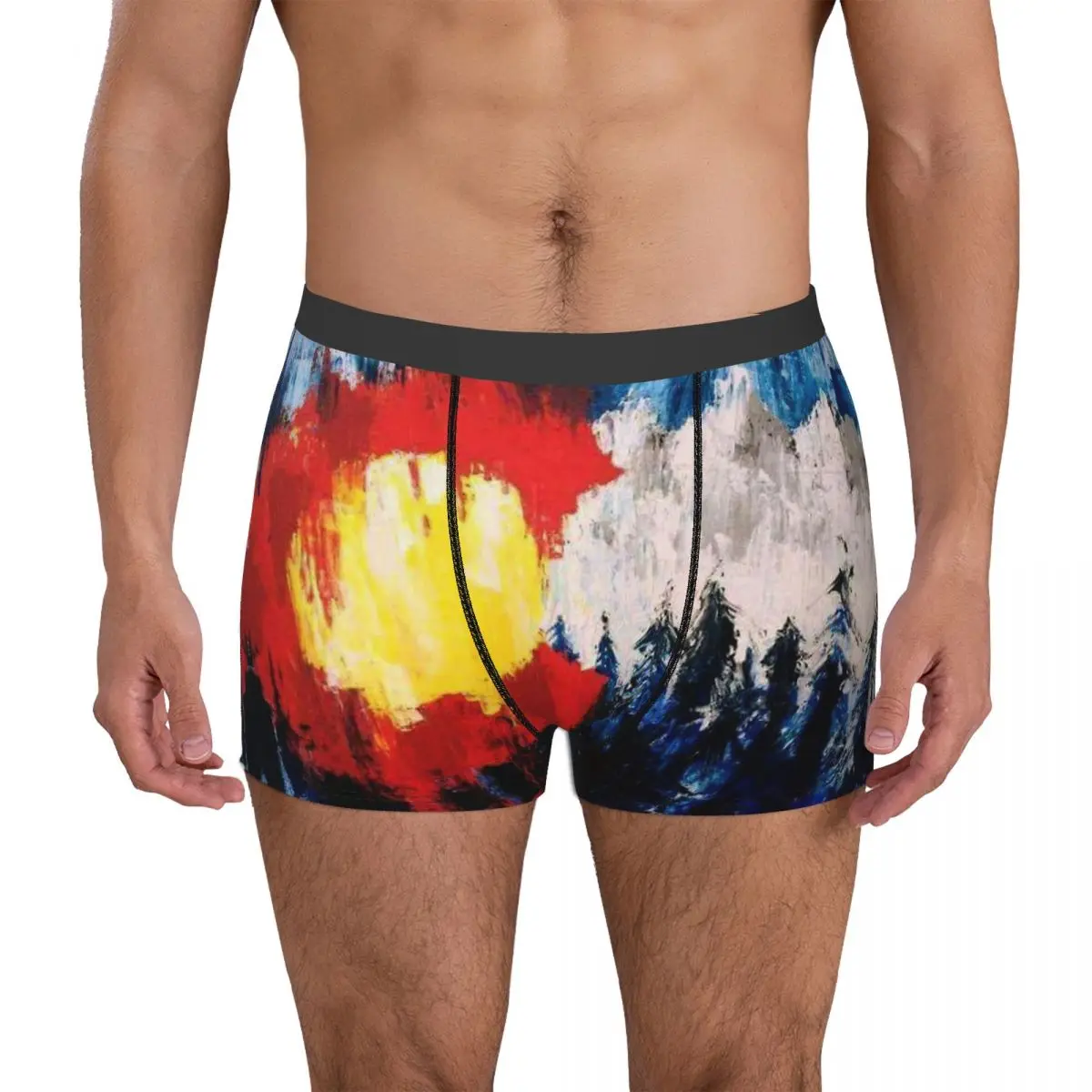 Calzoncillos de la bandera nacional de Colorado Rocky Mountains para hombre, ropa interior transpirable, pantalones cortos ventilados, Calzoncillos Bóxer