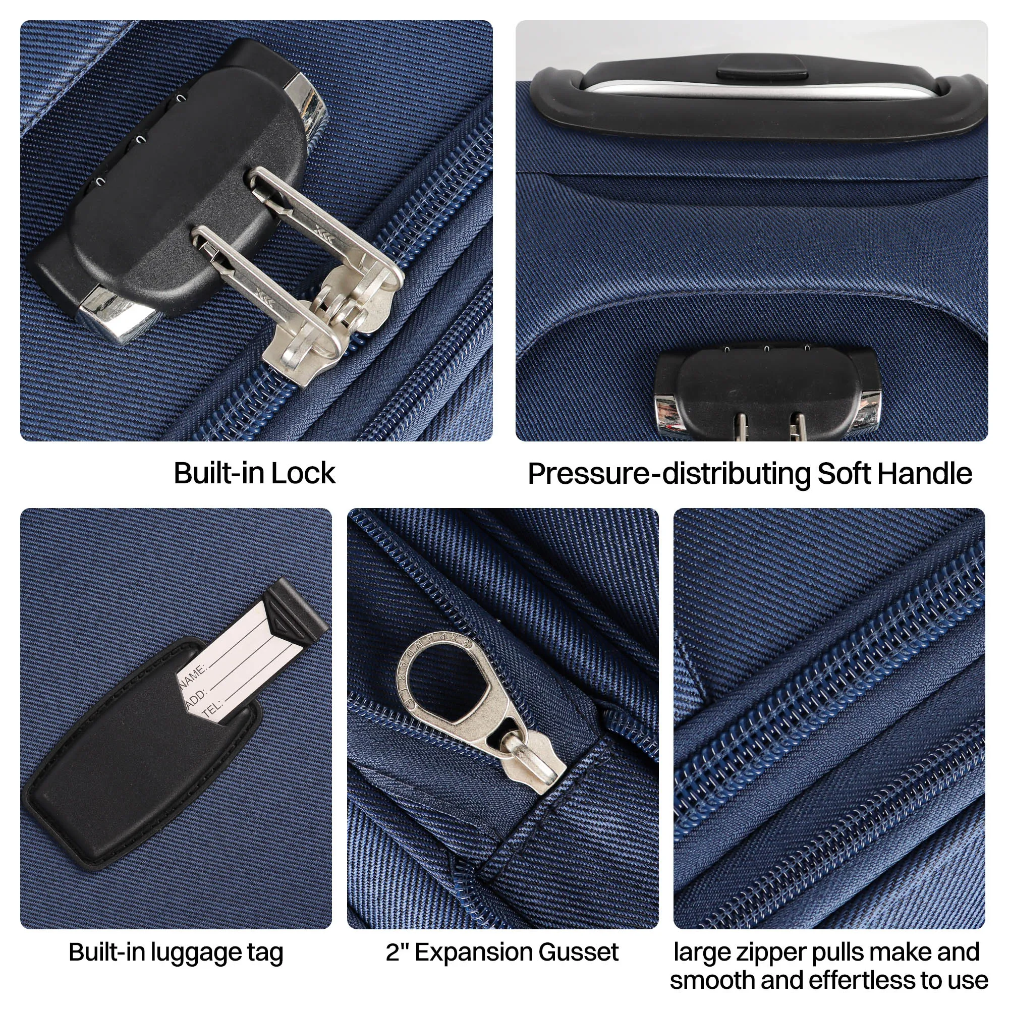 Expandable Luggage Set 2 Piece Softshell Suitcase 20inch Carry-on Luggage & 28inch Checked Luggage for Travel or Business