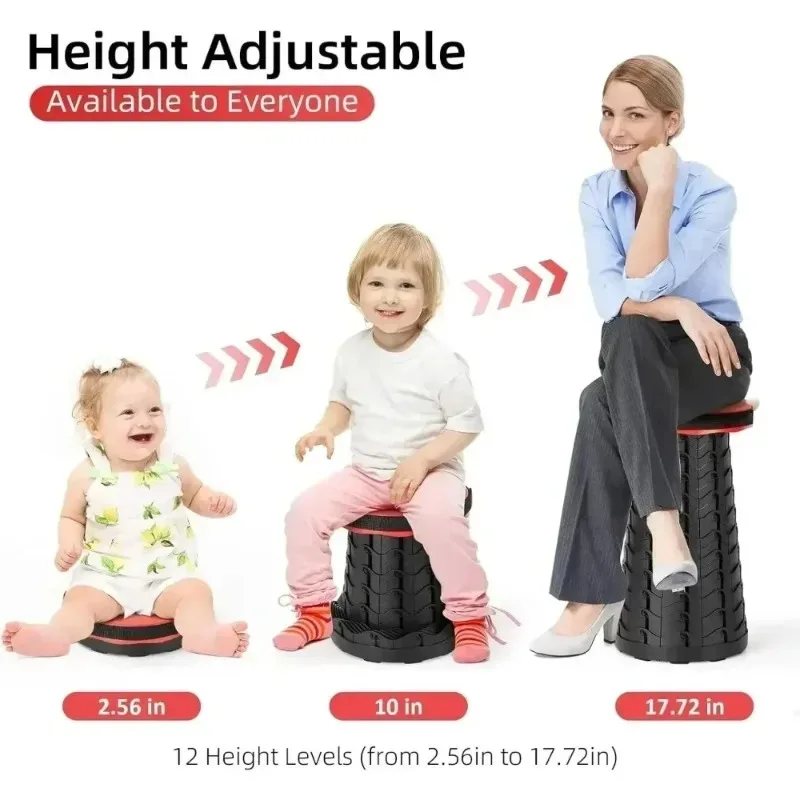 Folding Stool Outdoor Portable Travel Adjustable Retractable Stool Retractable Seat Train Household Plastic Bench