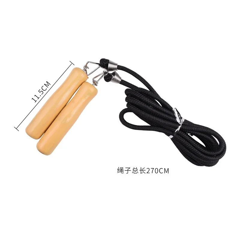 Cotton and Linen Skipping Rope 2.7m Group Skipping Rope Wooden Handle Skipping Rope Training Group Game Fitness