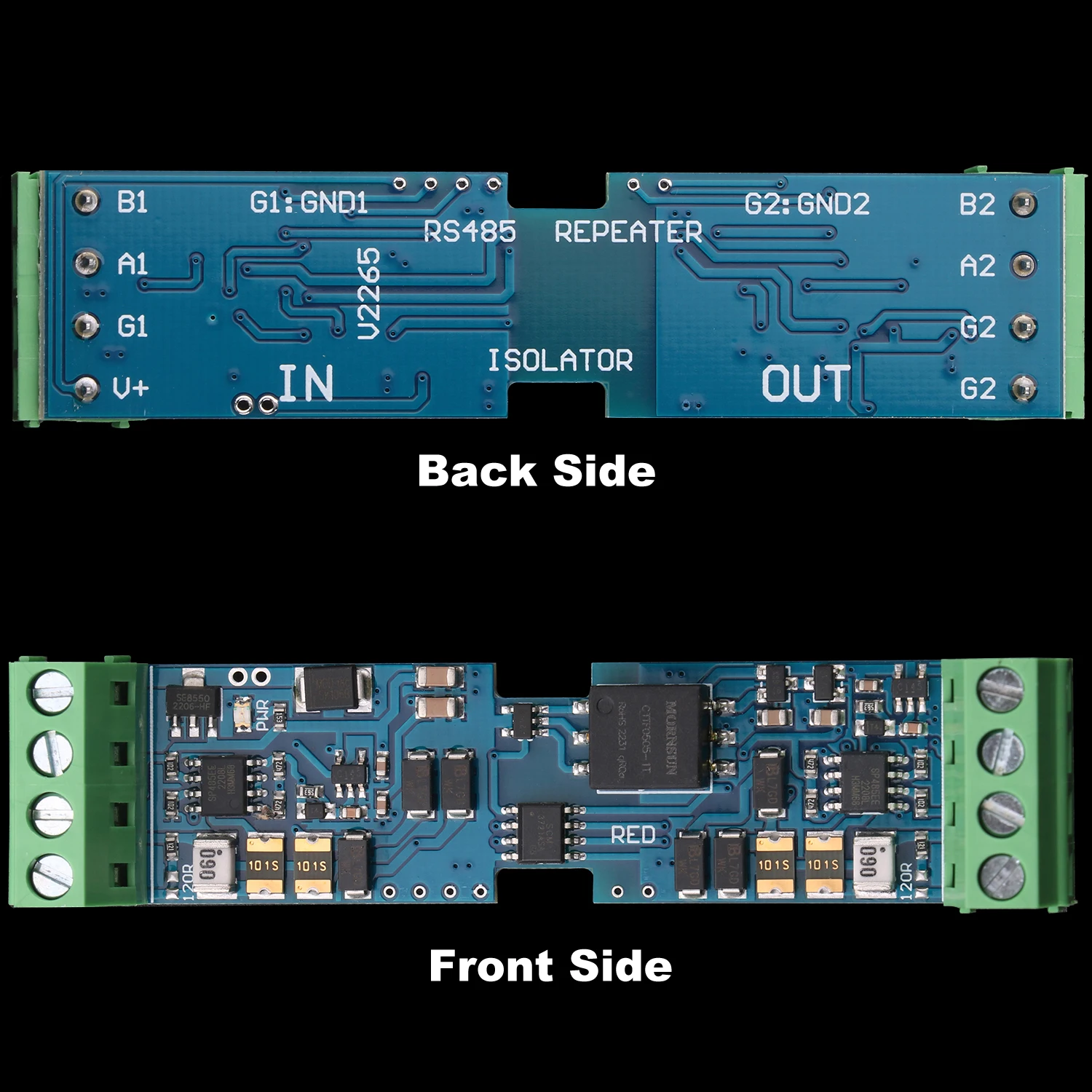 RS485 Repeater Sharer Distributor Hub RS485 Signal Extension Amplification Photoelectric Isolation Anti-interference