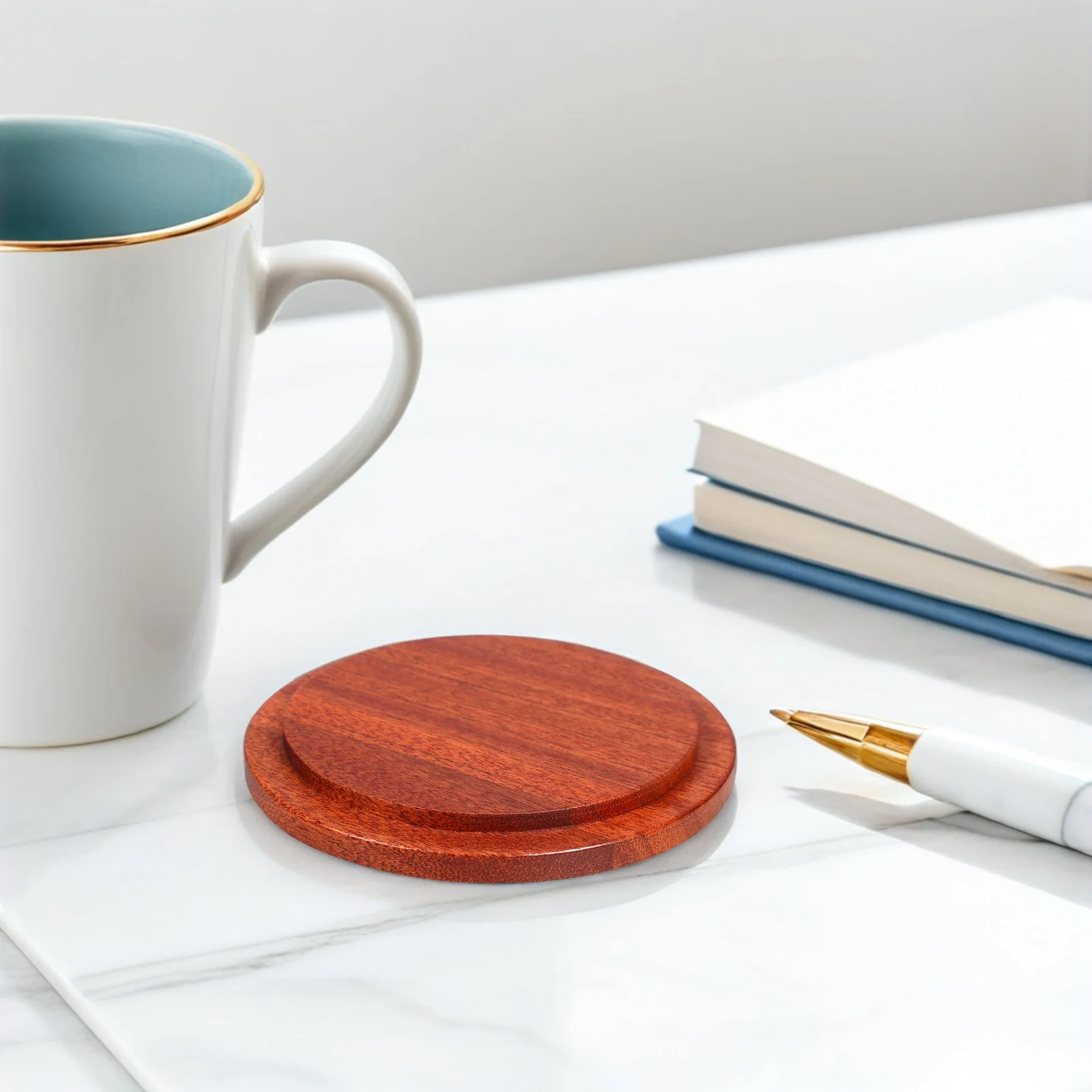 

4 Pcs Solid Wood Cup Coffee Mugs Drinking Glass Cover Juice Covers Canning Replacement Beverage Ceramic Lids