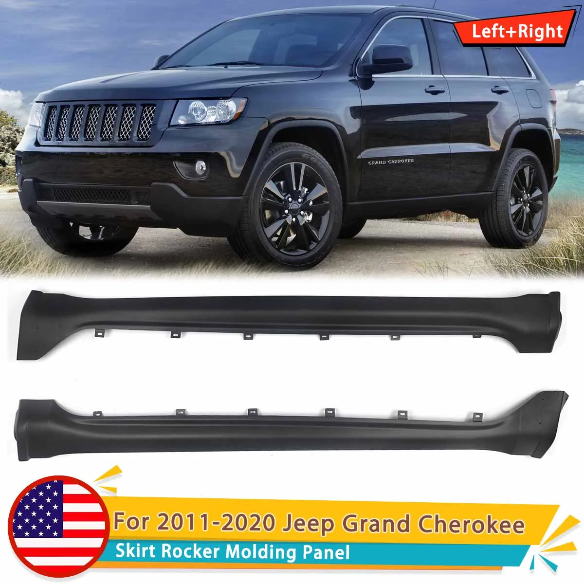 

Replace for 5NP51RXFAA 5NP50RXFAA For Jeep Grand Cherokee Left Right Side Skirt Rocker Molding Panel 2014 2015 2016 2017-2021