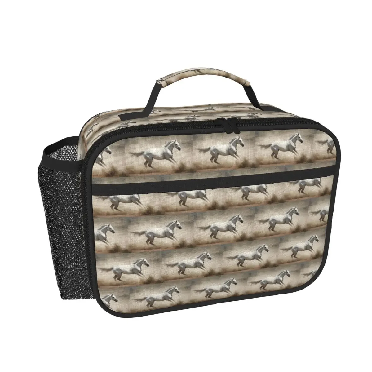 Horse Galloping In The Desert Illustration Insulated Lunch Bag for Women Children Portable Food Boxes Thermal Lunch Box Tote