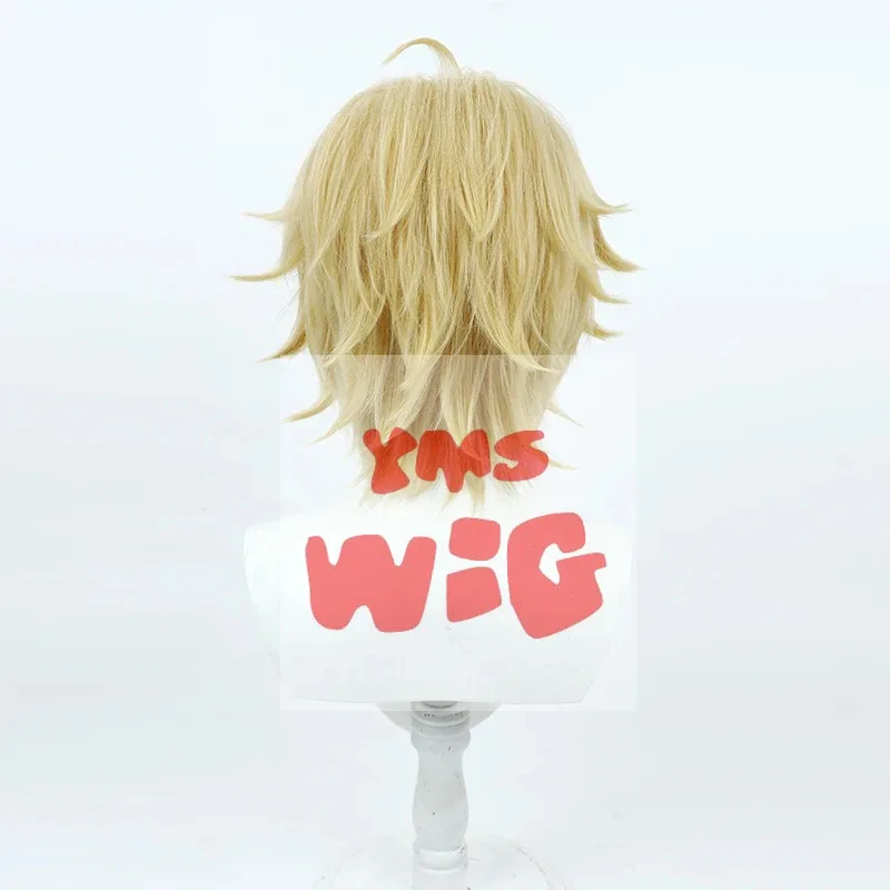 Game Arknights Tequila Cosplay Wig Short Yellow Heat Resistant Synthetic Hair Halloween Party Role Play Carnival + Free Wig Cap