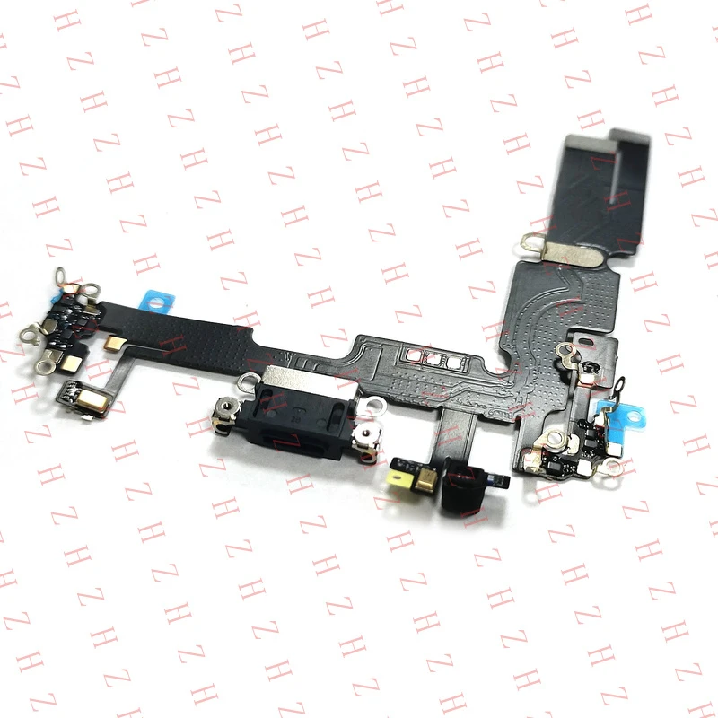 P+ Black OEM Charging Port Dock Mic Flex Repairing Accessories For iphone 14 Plus