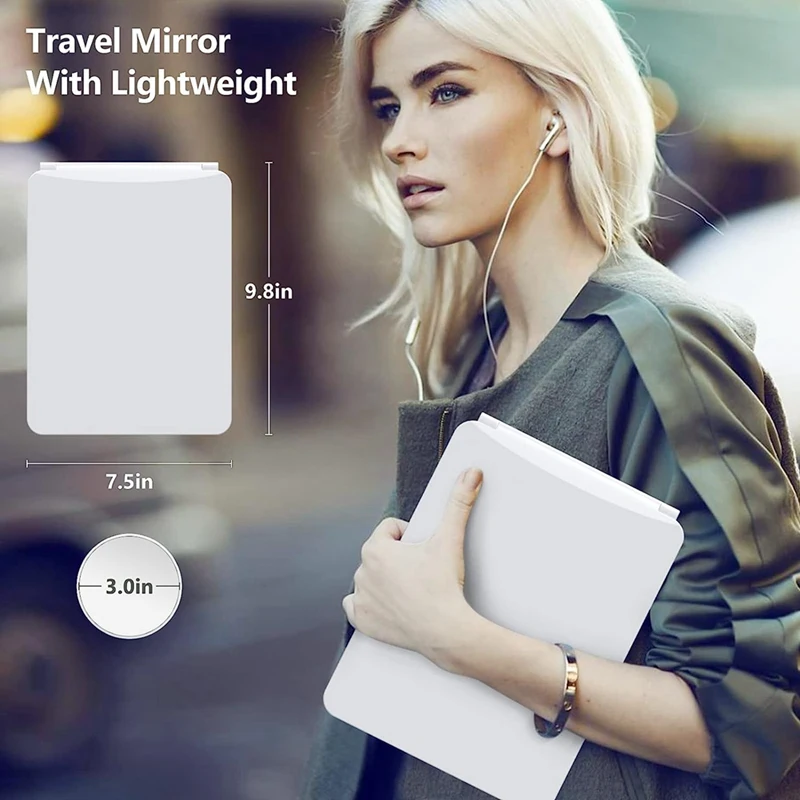 Lumières de miroir de courtoisie avec loupe 10X, 3 éclairages pour documents, accessoires pour femmes