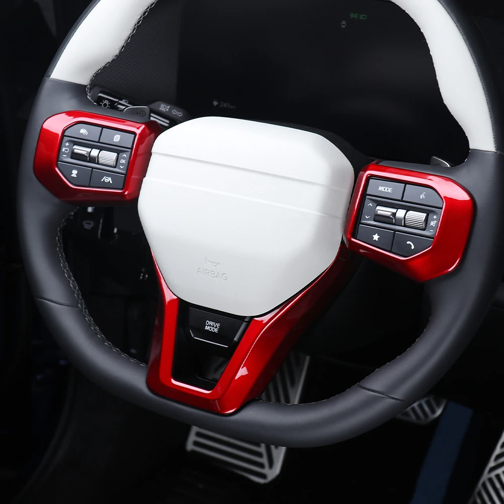 3pcs Car Steering Wheel Switch Button Trim Panel Frame Chin Cover For Kia K4 /K4 GT Line Interior Style Accessories LHD RHD