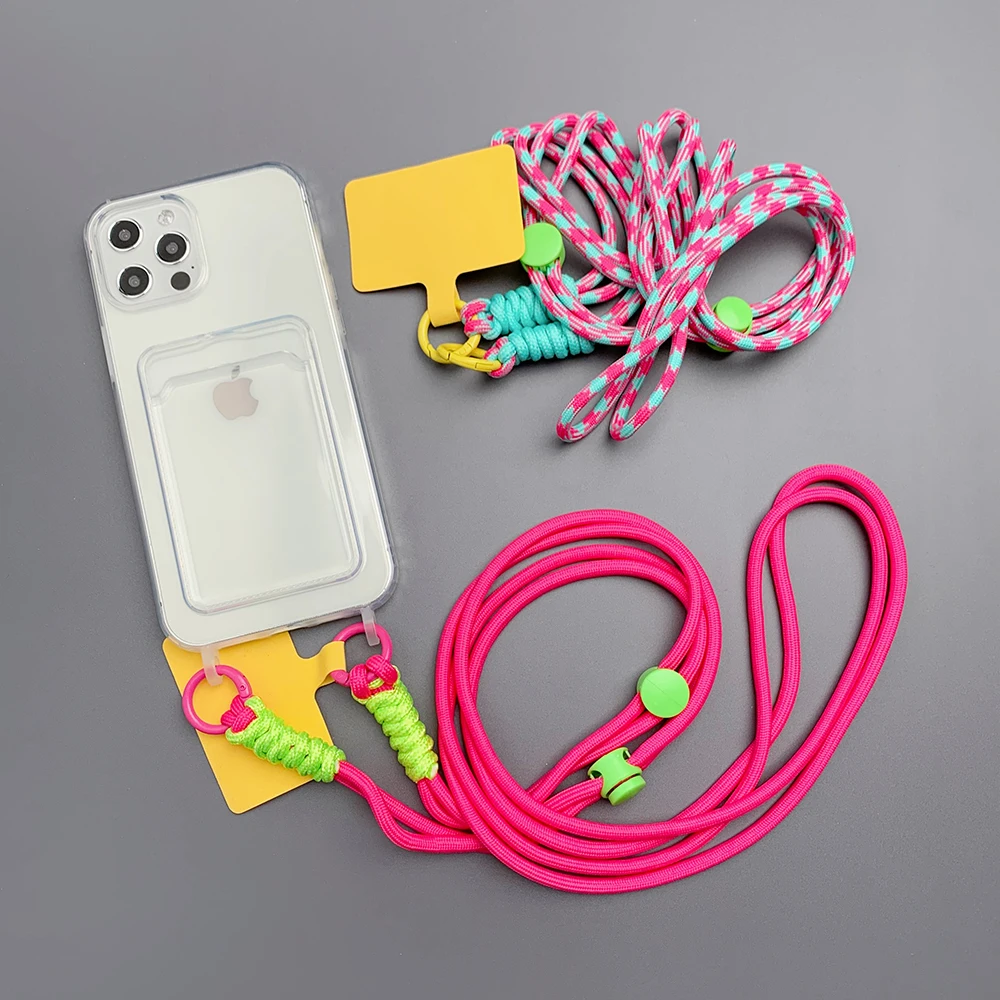 Cute Phone Lanyard Adjustable Diameter Outdoor Universal Case Crossbody Shoulder Card Neck Cord Clip Hang Anti-lost Wrist Strap