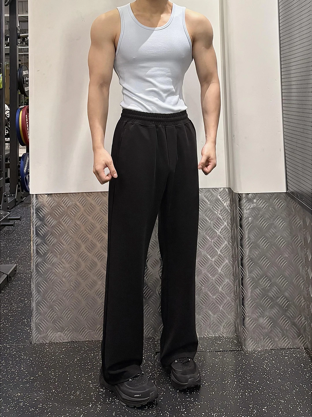 

Bla American Sle Fitn Sports Pants Men's Autumn Winter Heavyweight Casual Trousers Fce Lined Drapey Straight Leg Sw...