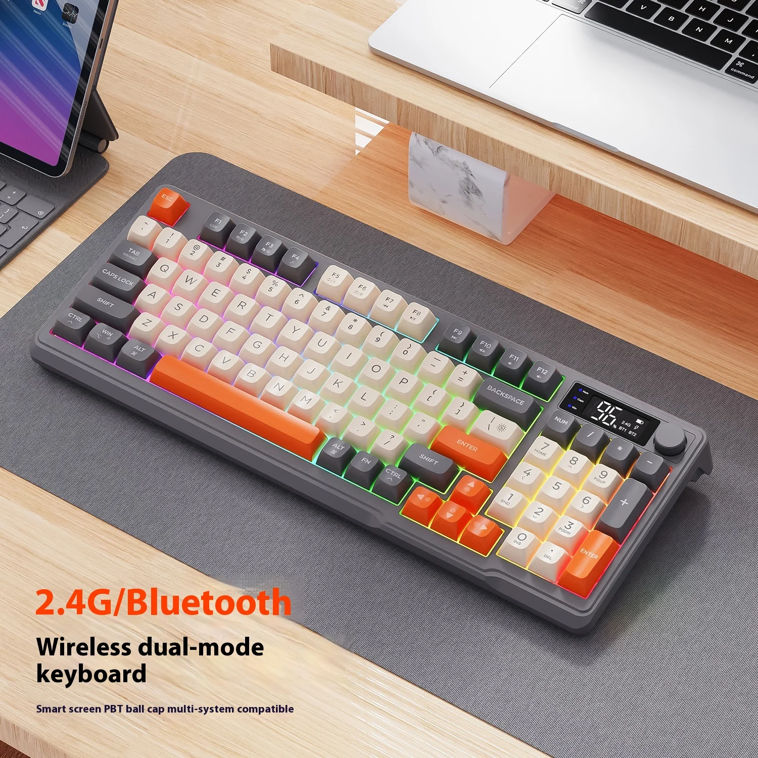 Ziyoulang M96 Mechanical Keyboard Wireless Dual-Mode Multi Functional Knob 96keys Pbt Hot Plug Rgb Customized Gaming Keyboard