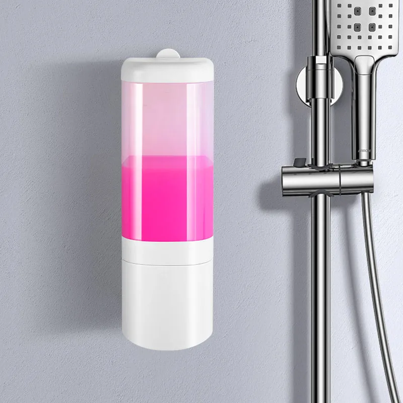 Dispensador de shampoo de sabão de cozinha parede pequena esponja transparente dispensador de shampoo montado distribuir sabão líquido itens do banheiro