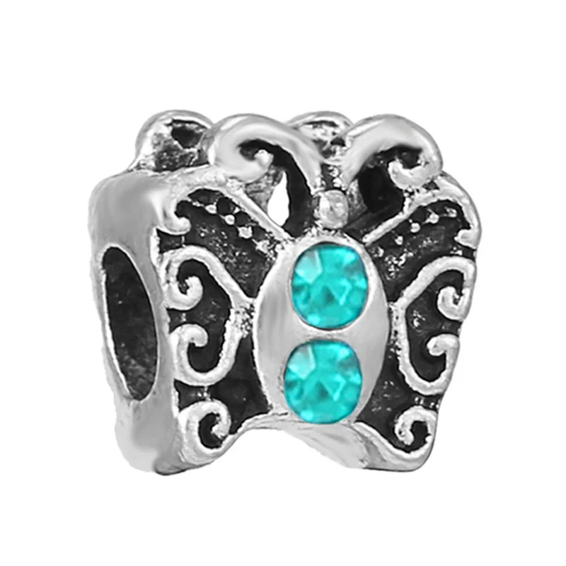 

Fashion Hot Selling Blue Diamond Studded Alloy Silver Plated New Charm Beads Bracelet Necklace For Women DIY Jewelry Accessorie