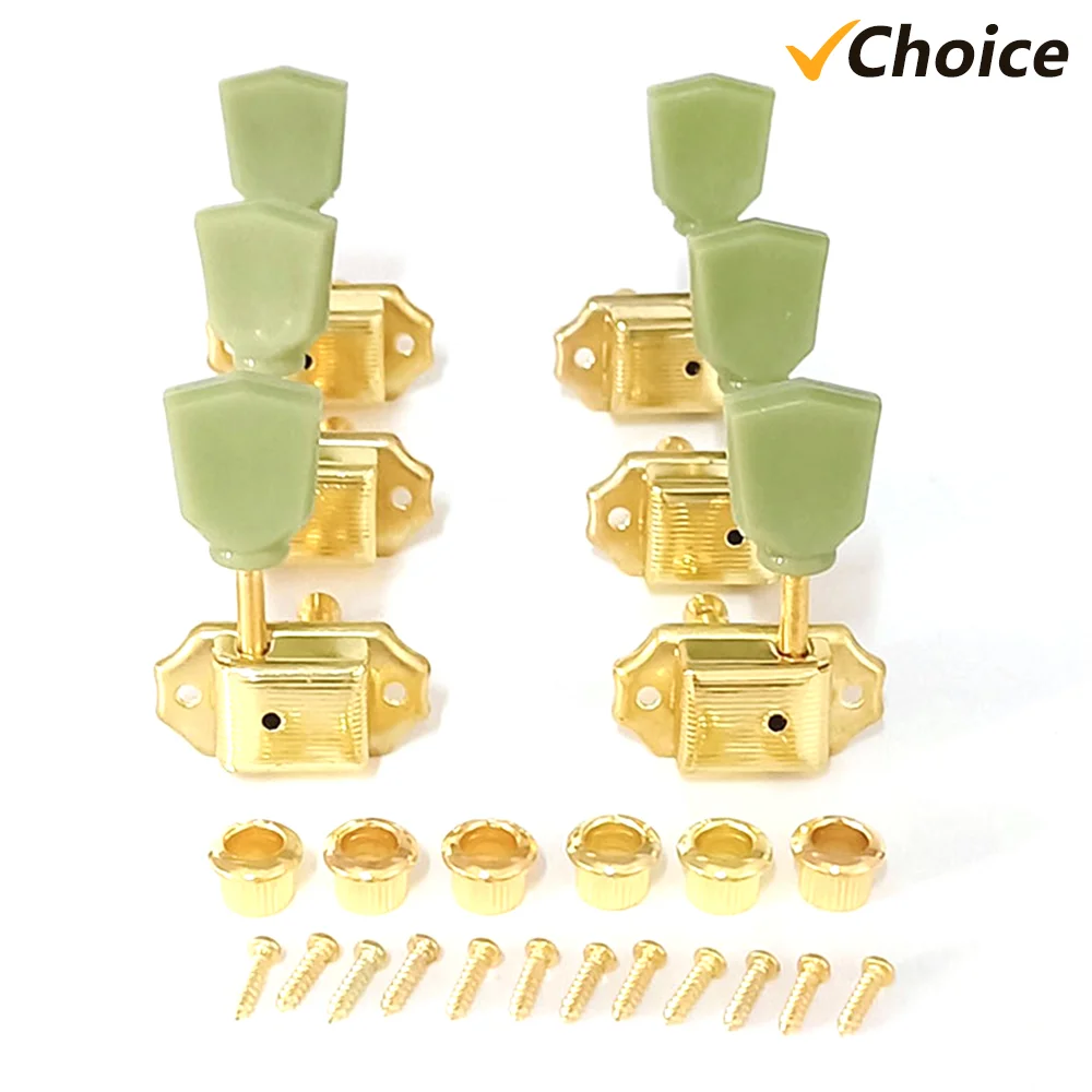 6pcs Open-Style Guitar Tuning Keys String Tuning Peg Vintage Tuners Guitar Machine Head 3L3R for Folk Guitar and Electric Guitar