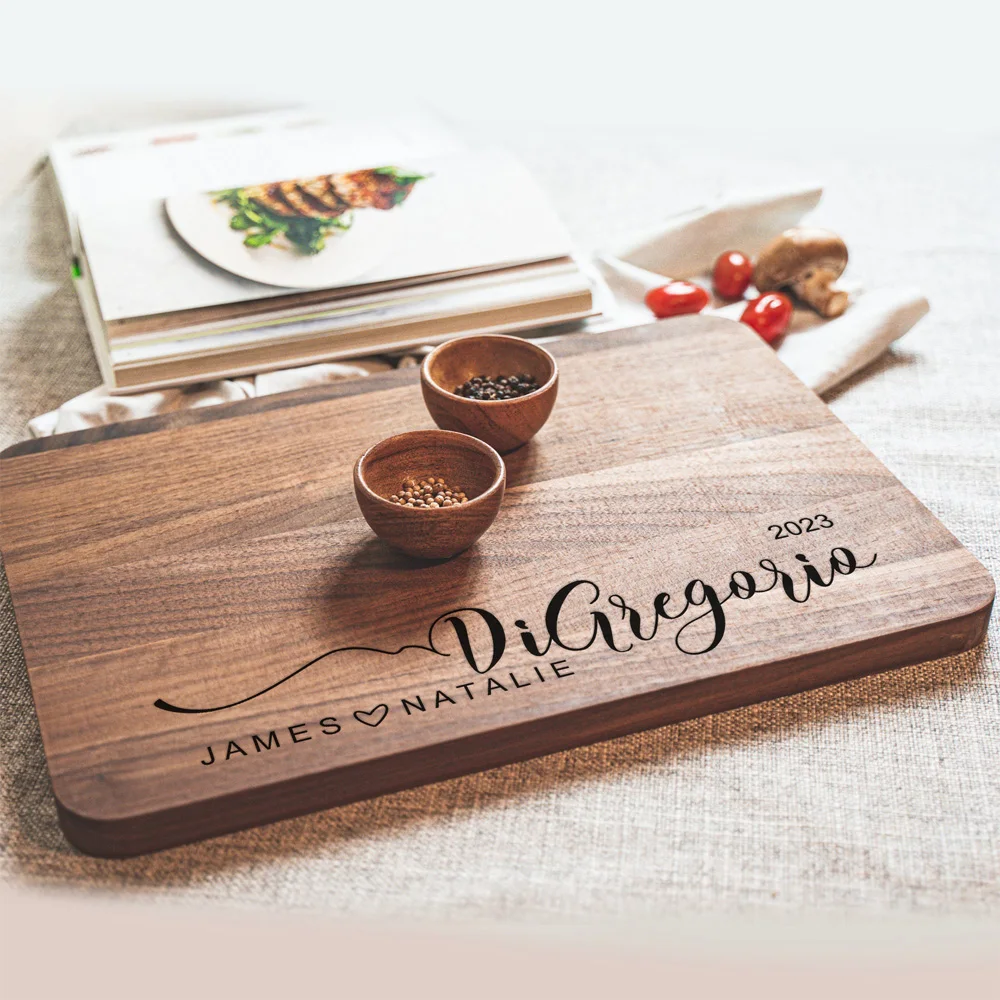 Personalized Cutting Board Engraved Wedding Gift Custom Charcuterie Board for Couple Anniversary Birthday Housewarming Gift