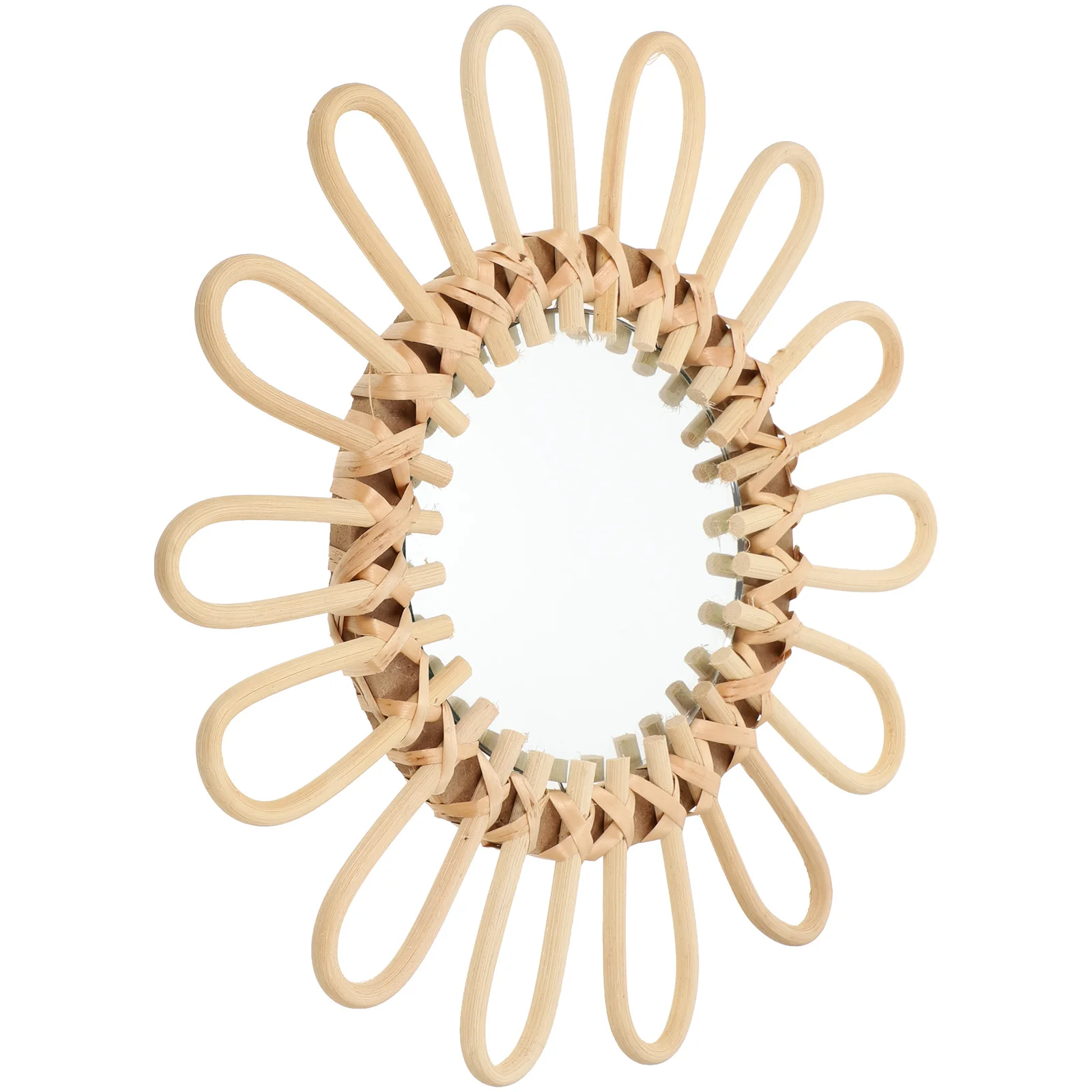 

Creative Wall-Mounted Decorative Wicker Makeup Mirror for Bathroom Bedroom Living Room Nordic Mirror