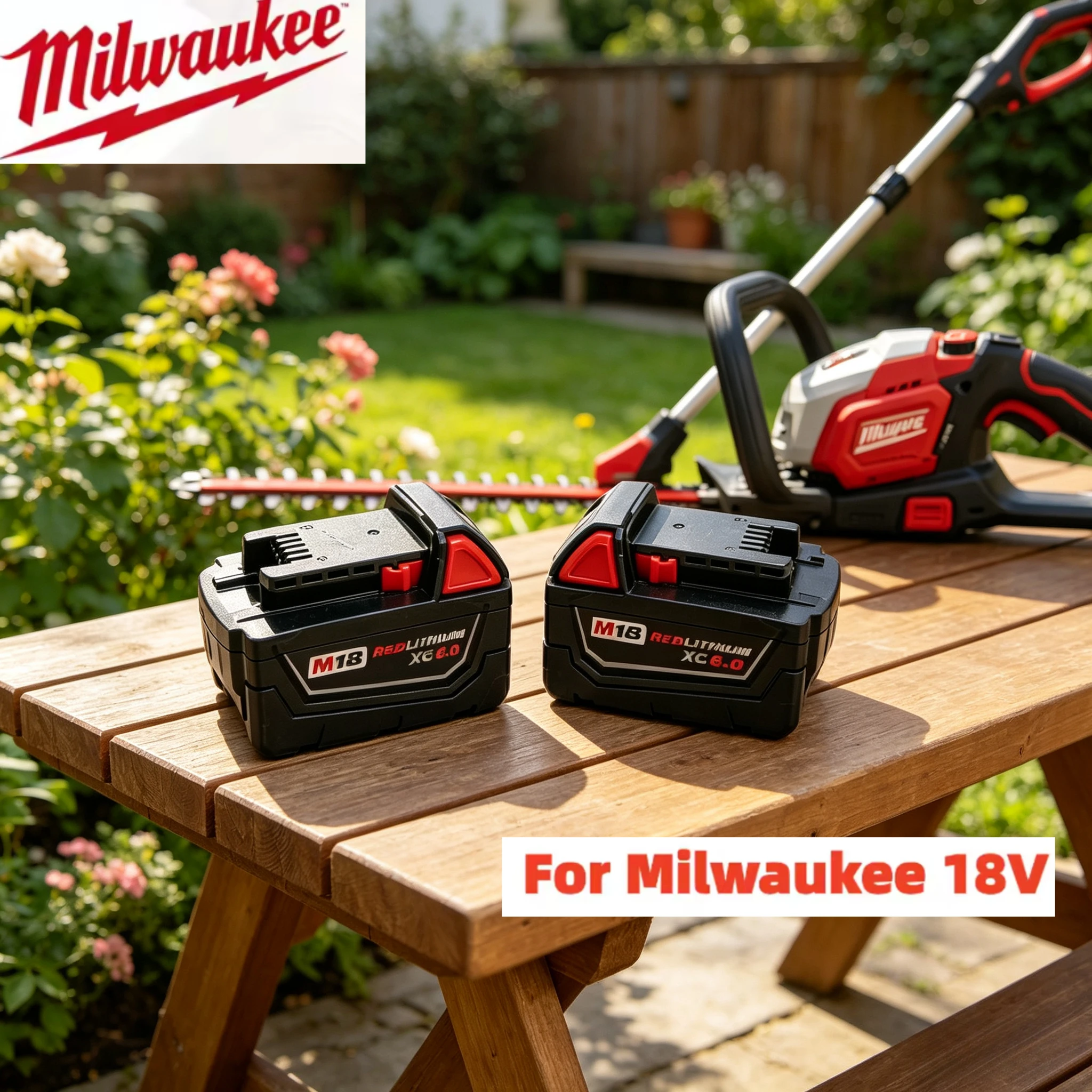 

100%Milwaukee M18 Battery M18B8 18V Li-ion For M18 Grinder Saw Drill Balanced Capacity Weight Drill Saw Wrench High Rechargeable