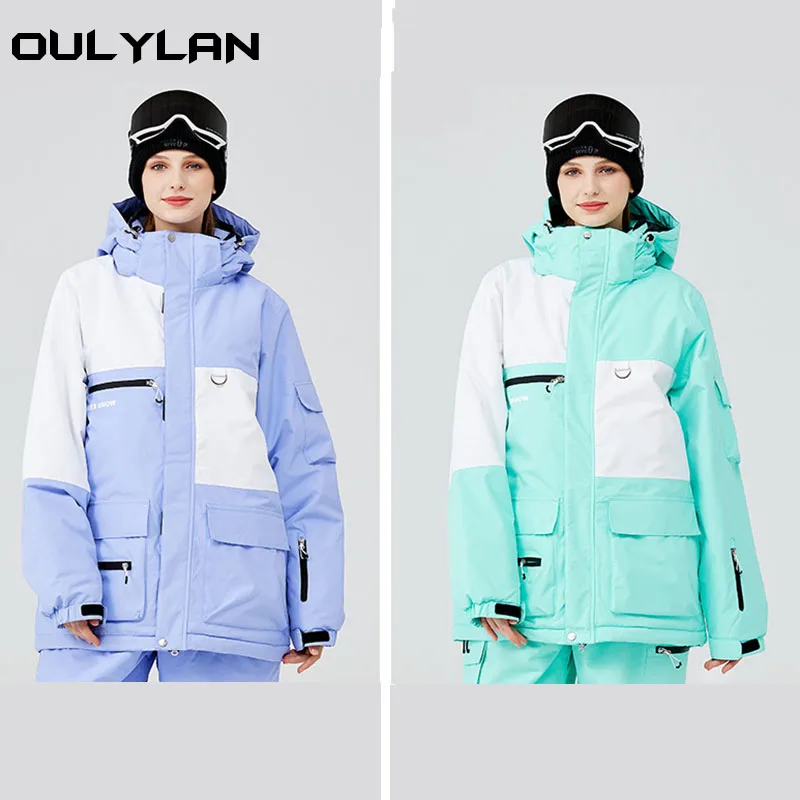 Oulylan Ski anzug Frauen Männer Winter Outdoor Sport verdickt warm Ski anzug Set wind dichte Jacken Hosen Set Hoodie Kleidung