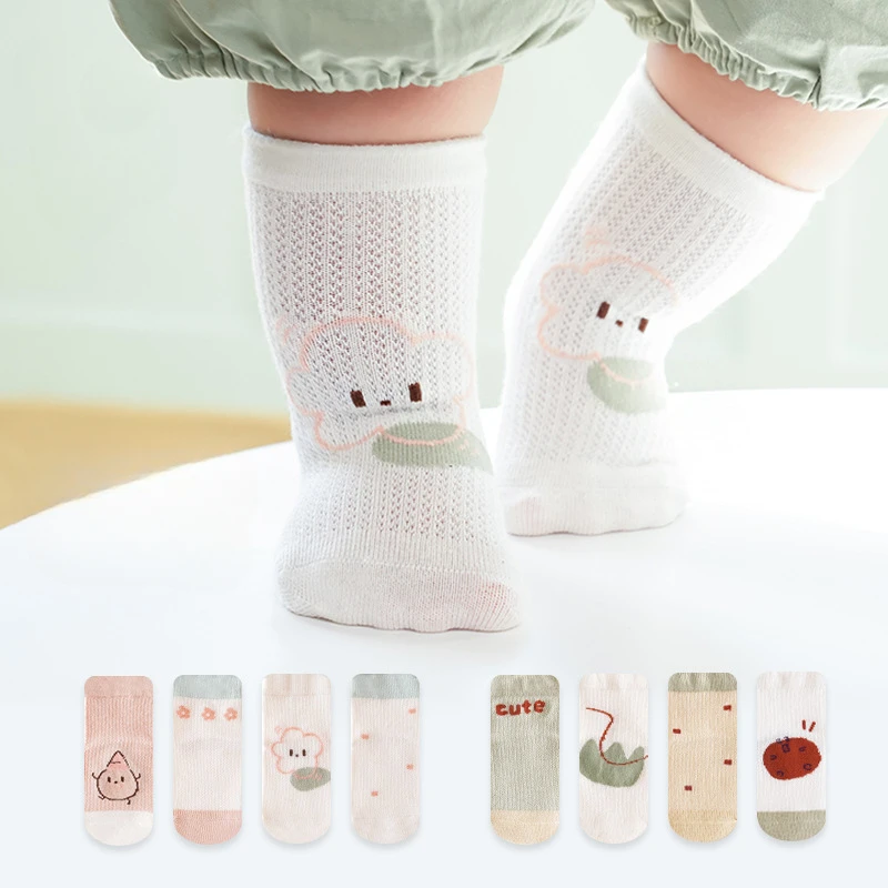 

4Pairs 0-8Years Baby Socks Girl Boy Toddler Socks Cotton Baby Autumn Summer Cute Cartoon Animals Children Kids Socks