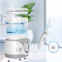 Water Flossing Oral Irrigator, 600ML,10 Adjustable Pressure, Electric Oral Flosser for Teeth/Braces, 6 Water Jet Tips for Family